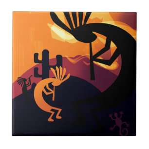 Carreau Spirit of Kokopelli Desert Paysage Sunset 2