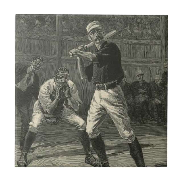 Carreau Sports vintages, joueurs de baseball par Thulstrup (Devant)