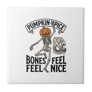 Carreau Squelette Spice Pumpkin Vintage Danse Halloween Sh