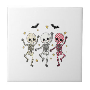 Carreau Squelettes dansants de Halloween mignons