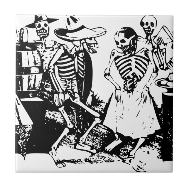 Carreau Squelettes de Mexicain de Mamie-Fandango (Devant)