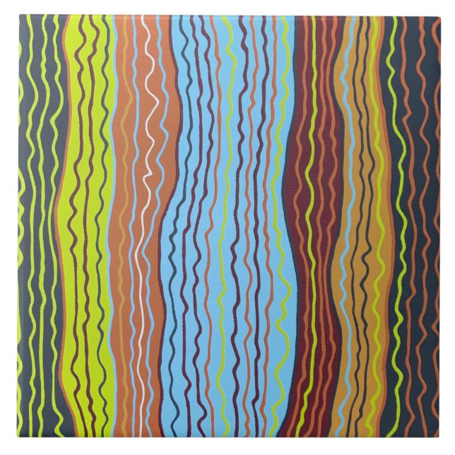 Carreau Squiggles modernes 4 6 x 6 Carrelage en céramique (Devant)