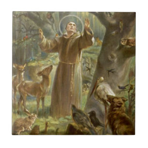 Carreau St Francis d'Assisi prêchant aux animaux