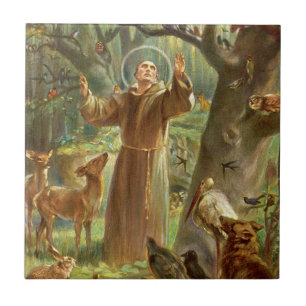 Carreau St Francis of Assisi preaching to animals