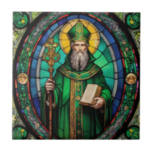 Carreau St Patrick Patron irlandais Saint Strait Glass