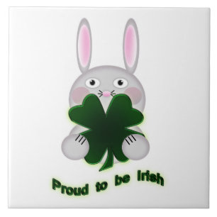 Carreau St. Patricks Bunny Fier d'être Shamrock irlandais