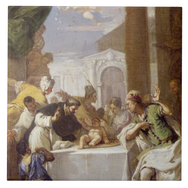 Carreau St Vincent Ferrer exécutant un miracle (Devant)
