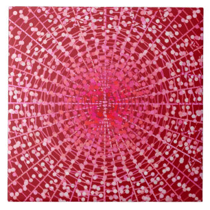 Carreau Starburst Abstrait moderne, Bourgogne et rose