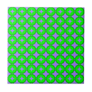 Carreau Starburst atomique Étincelle Rétro Neon Green Moti