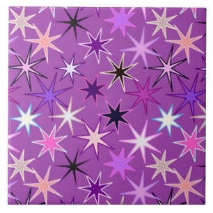 Carreau Starburst moderne imprimer, violet violet et orchi