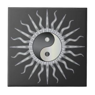 Carreau Starburst noir Yin Yang