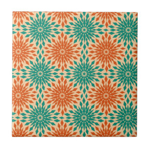 Carreau Starburt génial Teal et conception orange