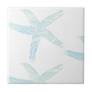 Carreau Starfish Coastal Beach Turquoise Bleu Blanc Aqua C