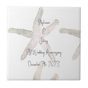 Carreau Starfish Monograms 21e anniversaire Mariage Person