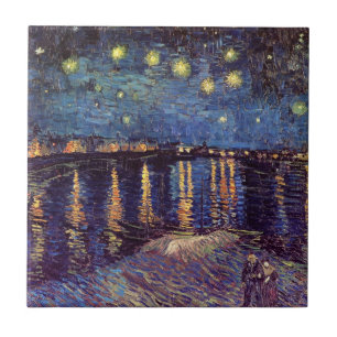 Carreau Starry Night Over the Rhone par Vincent van Gogh