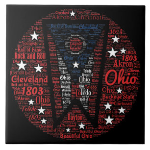 Carreau State of Ohio Word Art (6"X6") Carrelage photo en 