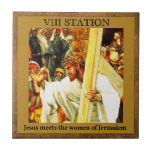 Carreau Stations de la Croix n°8 de 15 Jésus rencontre l