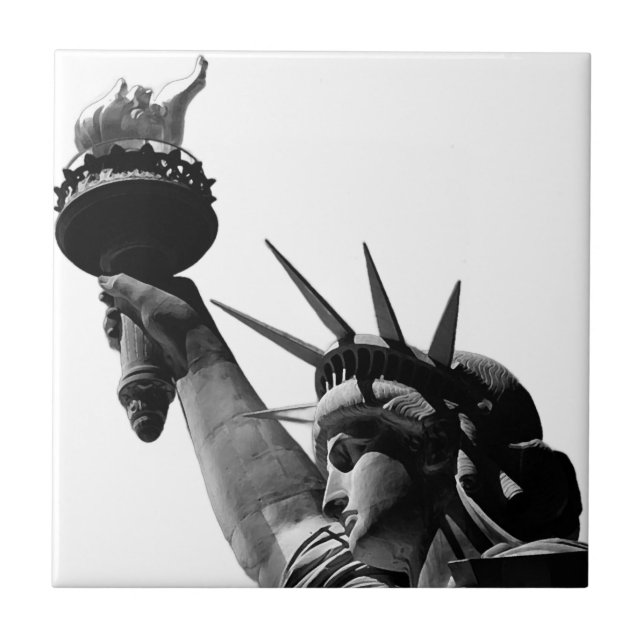 Carreau Statue de la Liberté Noir & Blanc (Devant)
