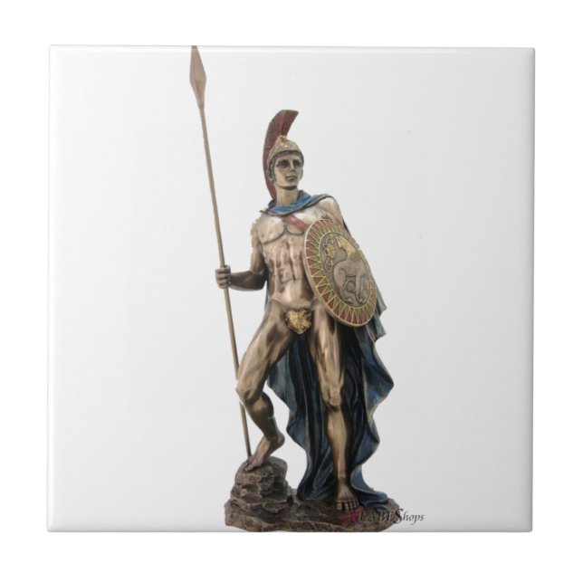 CARREAU STATUE GRECQUE D'UN DIEU DE GUERRIER D'ARES (Devant)