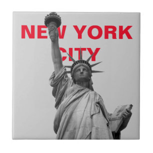 Carreau Statue noire et blanche de Liberty New York