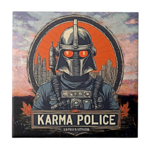 Carreau Steampunk esthétique - Rétro Sci-Fi Karma Police