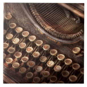 Carreau Steampunk - machine à écrire - trop tuckered au