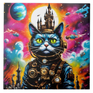Carreau Steampunk Space Cat II
