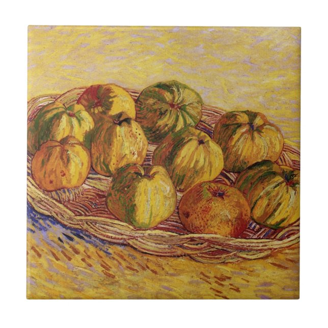 Carreau Still Life, Panier de pommes de Vincent van Gogh (Devant)