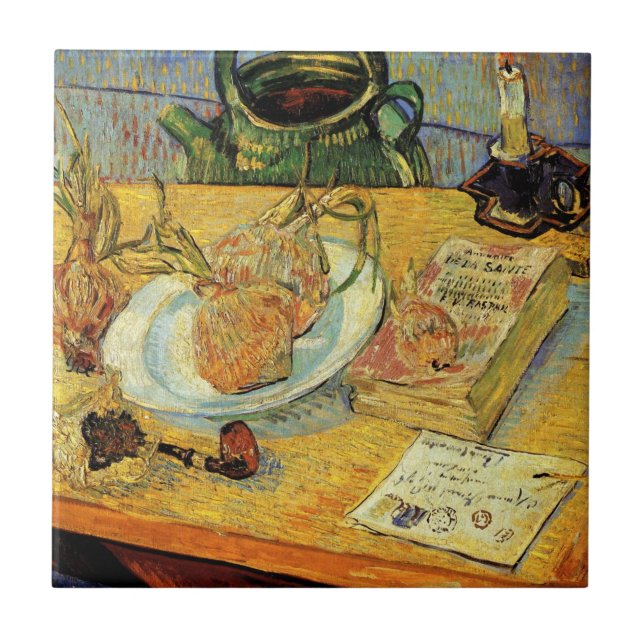 Carreau Still Life with Drawing Board de Vincent van Gogh (Devant)