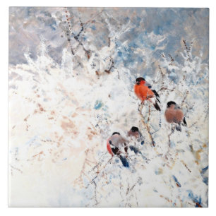 Carreau Stoopendaal - Finches à bulles, peinture d'art