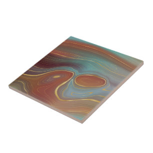 Carreau Strata automne Terra Cotta Turquoise et Gold Aga