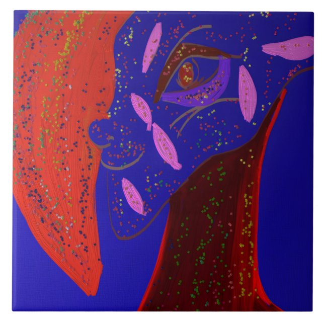 Carreau Strikingly Beautiful Creature Ceramic Tile (Devant)