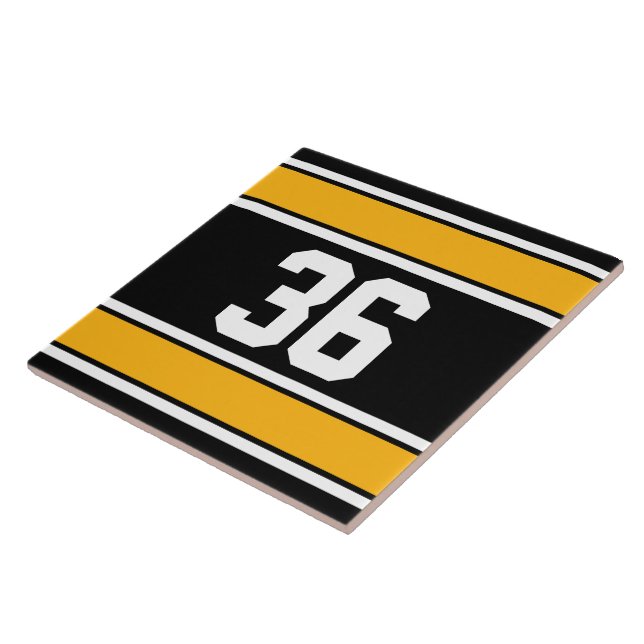 Carreau Stripes de sports Black et Gold personnalisables (Côté)