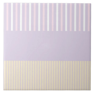 Carreau Stripes Pop Couleur - Rose Pastel, Jaune & Violet