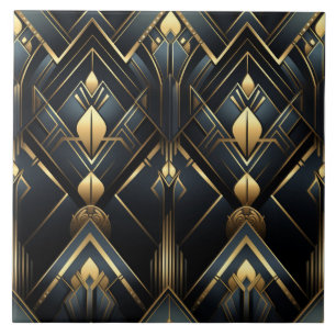 Carreau Style Art déco noir et or,