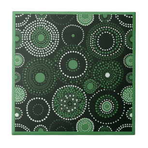 Carreau Style d'art autochtone vert 6 de 9 Carrelage en cé