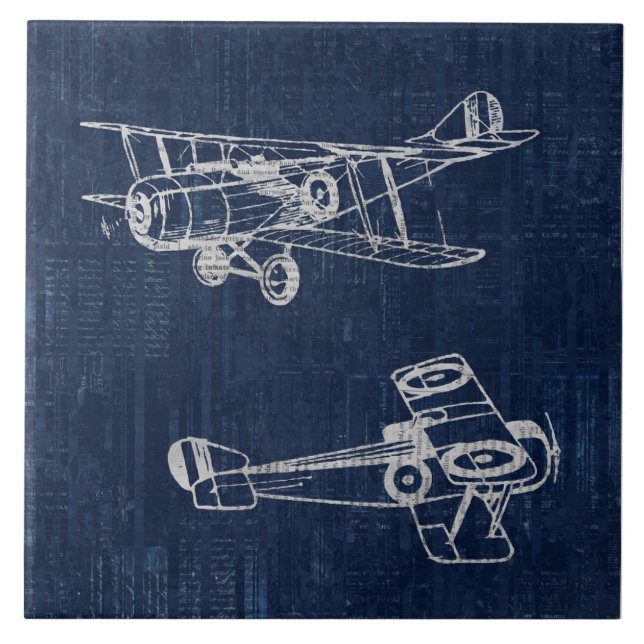 Carreau Style de texte et de script du journal de l'avion  (Devant)