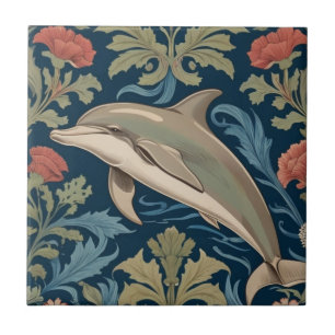 Carreau Style Dolphin William Morris face gauche