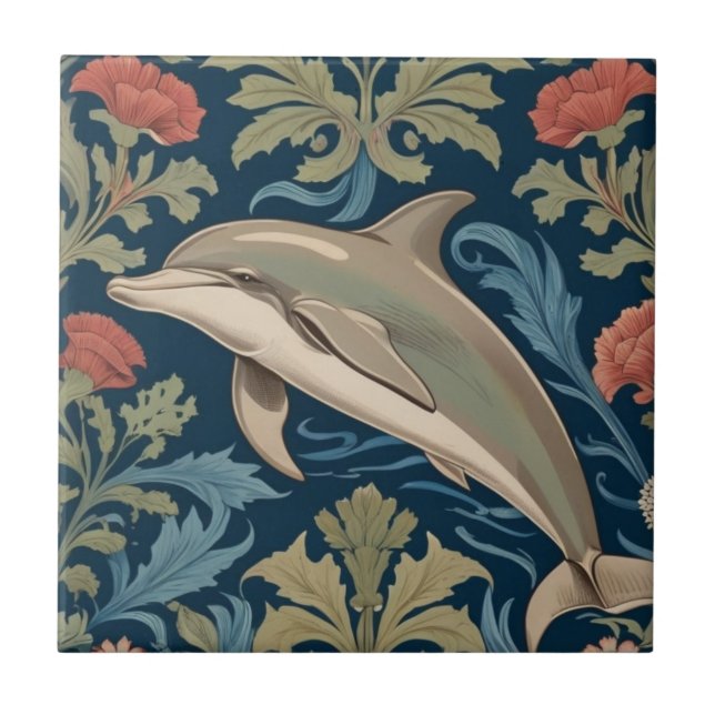 Carreau Style Dolphin William Morris face gauche (Devant)