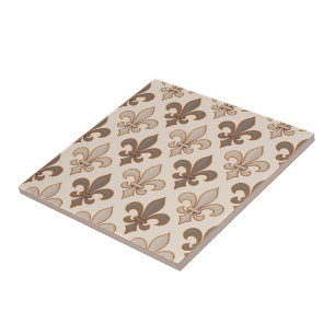Carreau Style Fleur-de-lis Royale Terre Neutre