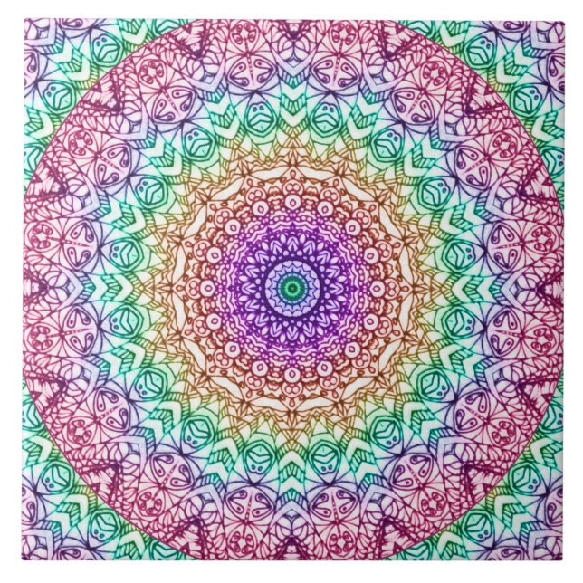 Carreau Style G379 de Mehndi de mandala de tuile (Devant)