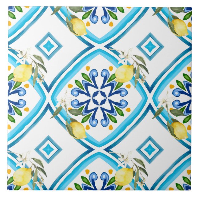 Carreau style italien, carreaux, majolica, citron, impress (Devant)