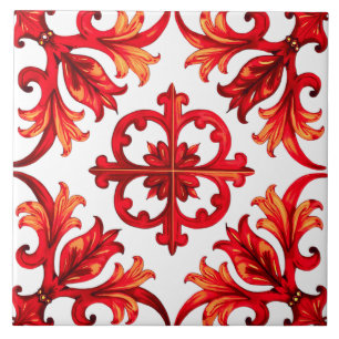 Carreau Style italien, mosaïque, rouge