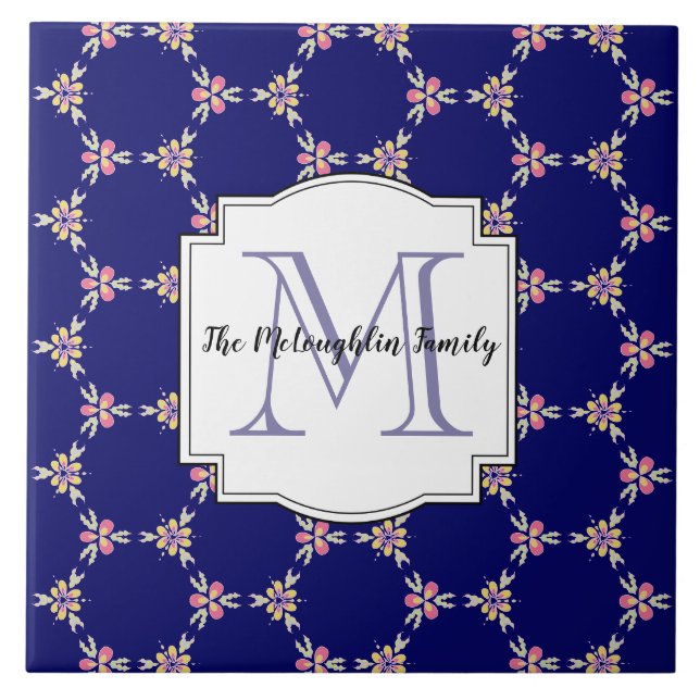 Carreau Style méditerranéen espagnol du monogramme | de (Devant)