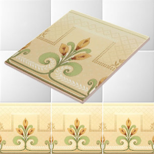 Carreau Style Mission Art Nouveau Bouquet Floral Frieze
