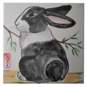 Carreau Style oriental TUZI Hollandais Rabbit 6" Tile Triv