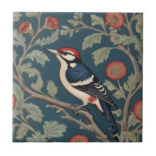 Carreau Style William Morris Grand pic tacheté Bird