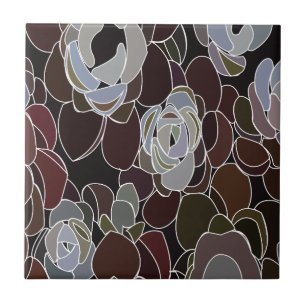 Carreau Succulents colorés motif floral