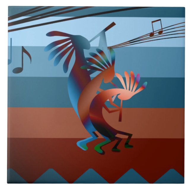 Carreau Sud-Ouest Kokopelli Sunset Music Grand Carrelage (Devant)