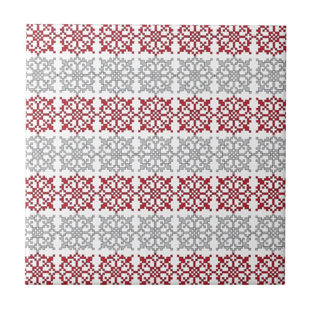 Carreau SUN traditionnel letton motif géométrique I (Devant)